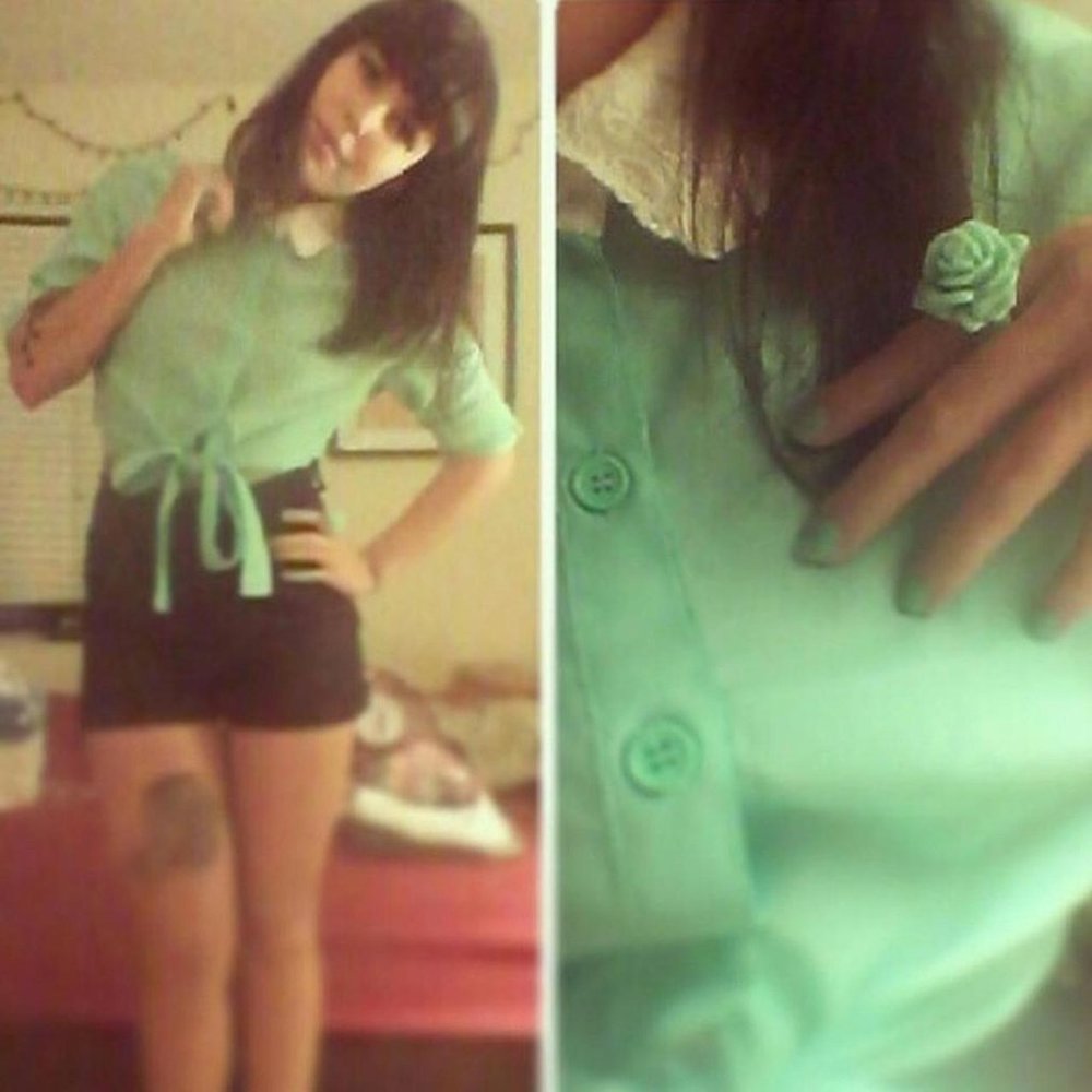 Minty Collared Crop Top